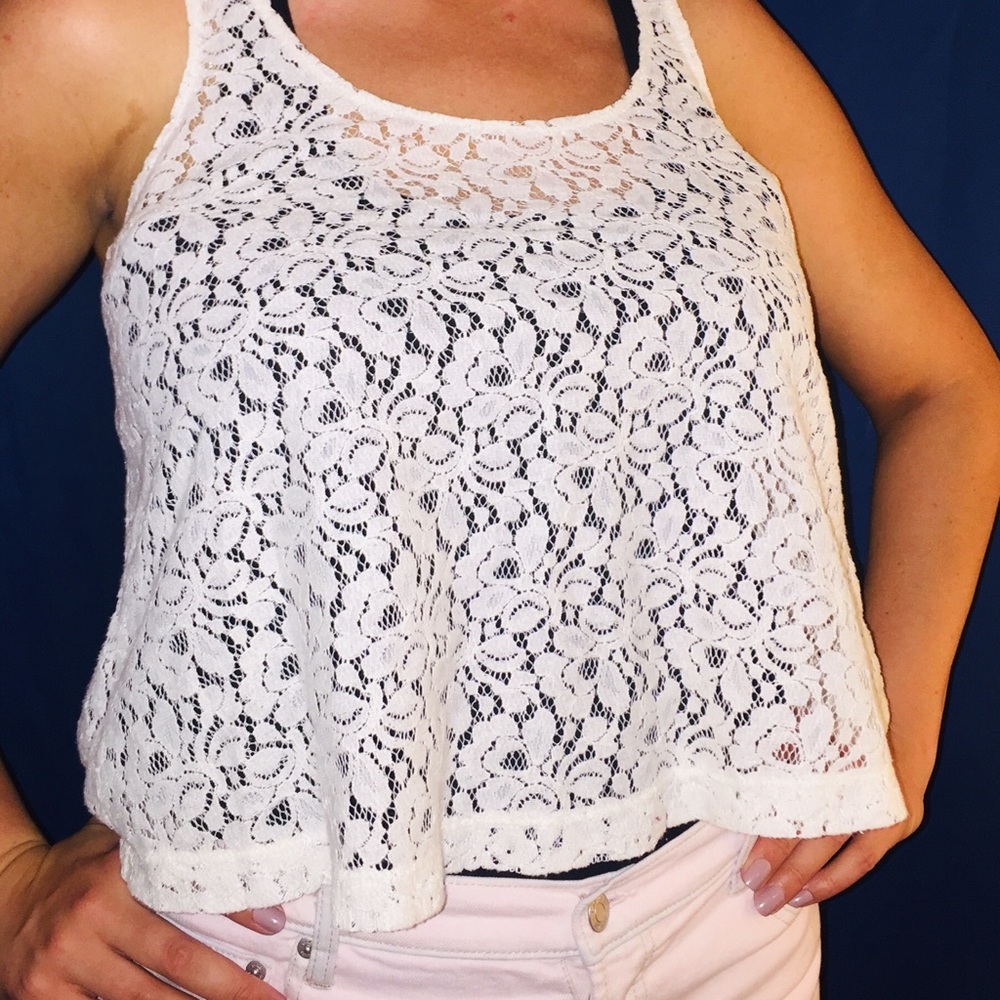 Lace razor back tank